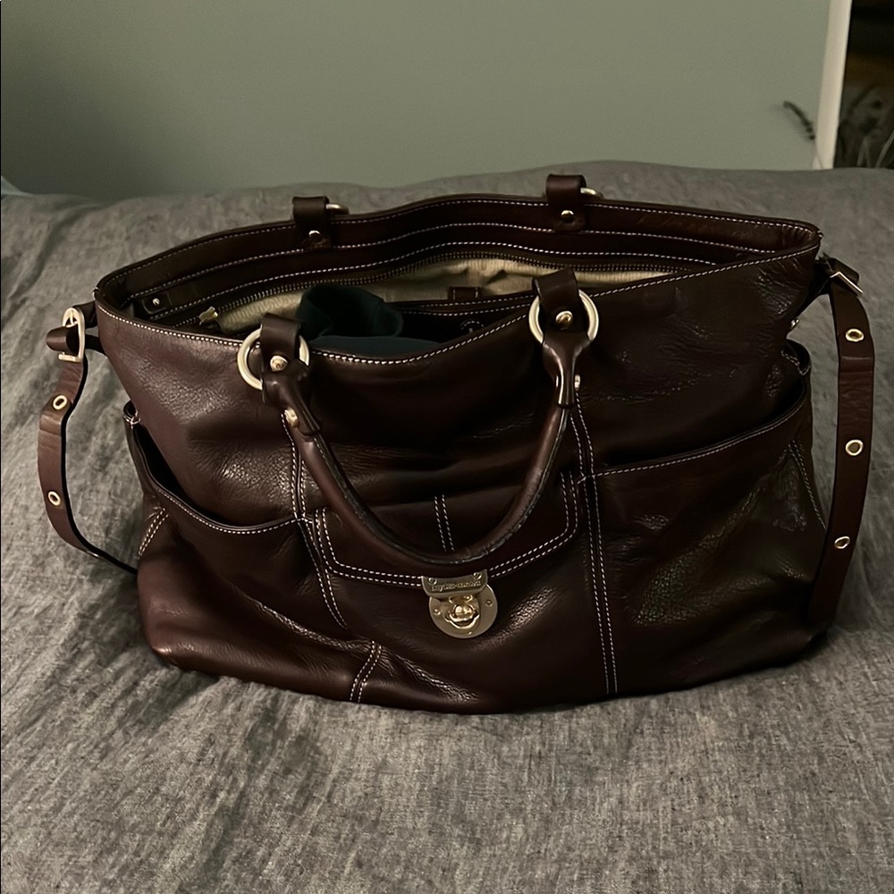 Elegant Brown Leather Laptop Bag